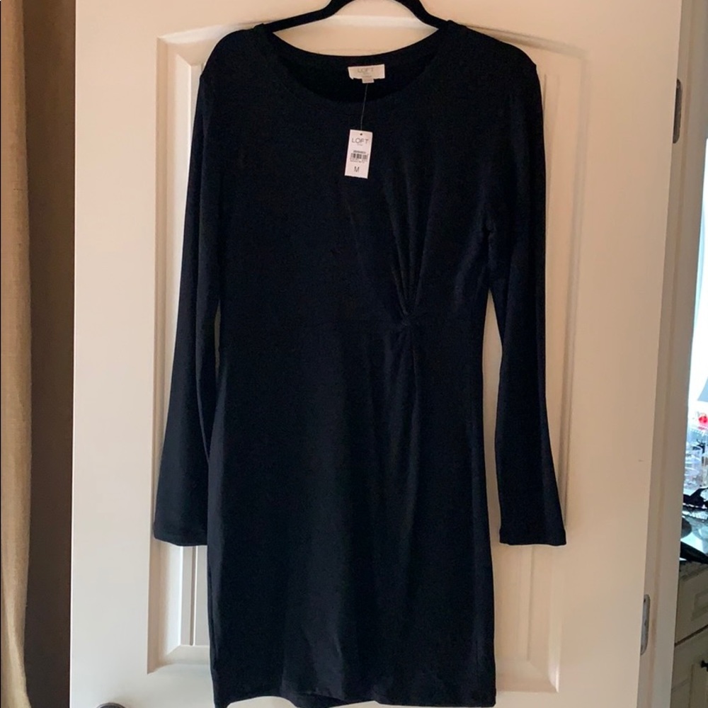 Black LOFT Sweatshirt Material Dress